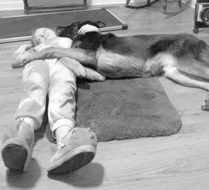 Who is Alpha here?  Anna Ogburn's German Shepherd Griffin and her niece Anna Maria.