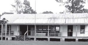 Meetings of the St. John’s Hunting Club have been held in this clubhouse on Lake Moultrie since 1945. The front of the clubhouse faces Lake Moultrie. The bell is rung to announce the meeting and the meal.