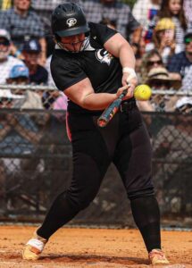 Gray Collegiate’s Maddox Long smashes a two-run home run in the bottom of the fifth to give the War Eagles a 3-2 go ahead lead against York.