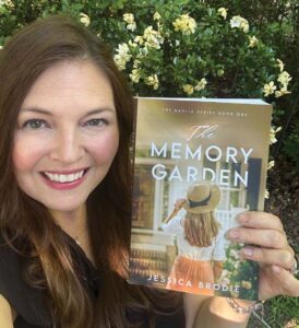 Jessica Brodie with her new novel, The Memory Garden