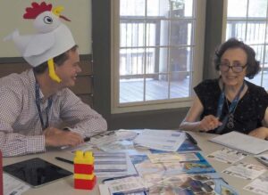 Jory Flemming and I play the Watershed Game. Photos by Morgan Treon, scseagrant.org