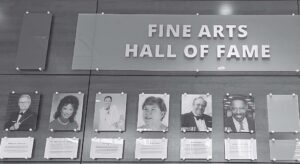 First-year inductees of the Lexington Two Fine Arts Hall of Fame are pictured in the display at the Performing Arts Center.