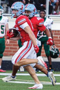 A.C. Flora’s Blake Betette scored on a 50-yard touchdown pass on the first play of the Falcons’ Sportsarama game against Eau Claire.