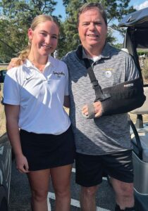 Rosie and Terry Garrett prior to Spring Valley’s girls golf match against Lugoff- Elgin on Wednesday, September 17.