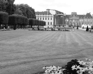 The Château de Lunéville was built in the 13th century and almost destroyed by fire in 2003. It is surrounded by famous gardens, Les Bosquets.