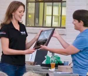 In recognition of the outstanding and lasting contributions to the Gills Creek Watershed, Catherine Massey (l) and Technetics Group Columbia are the recipients of the 2025 Watershed Wonder award. Photo courtesy of Gills Creek Watershed Association