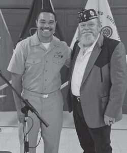 NROTC Petty Officer Jordan Johnson and L.Z. Harrison Jr.